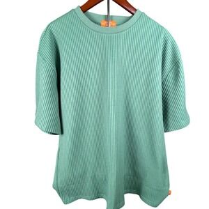 Negative Space Mens XL Waffle Knit T-Shirt Seafoam Green Short Sleeve Crew Neck